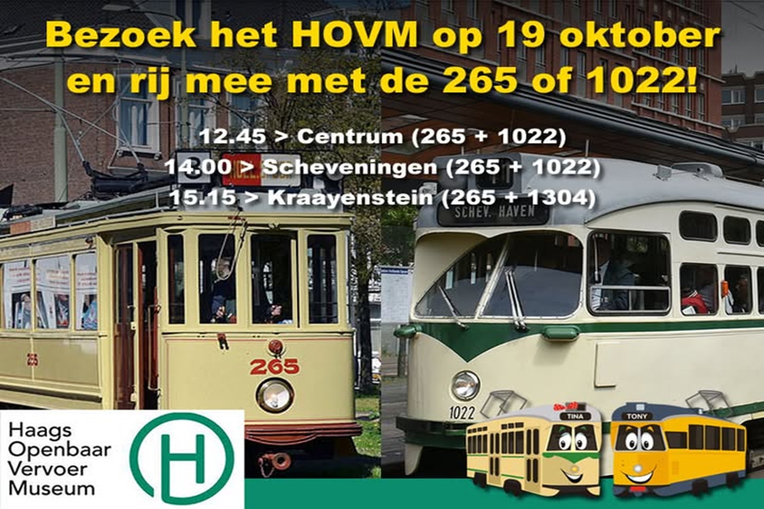 HOVM open op 19 oktober. Ritten met 265 en 1022!